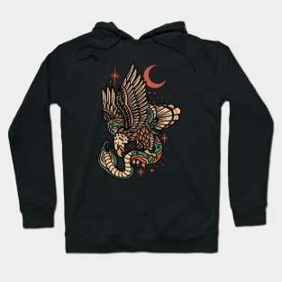 Retro Eagle and Snake Battle Hoodie